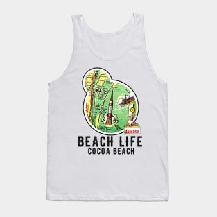Florida Cocoa Beach Vintage Map Ocean Beach Life Tank Top